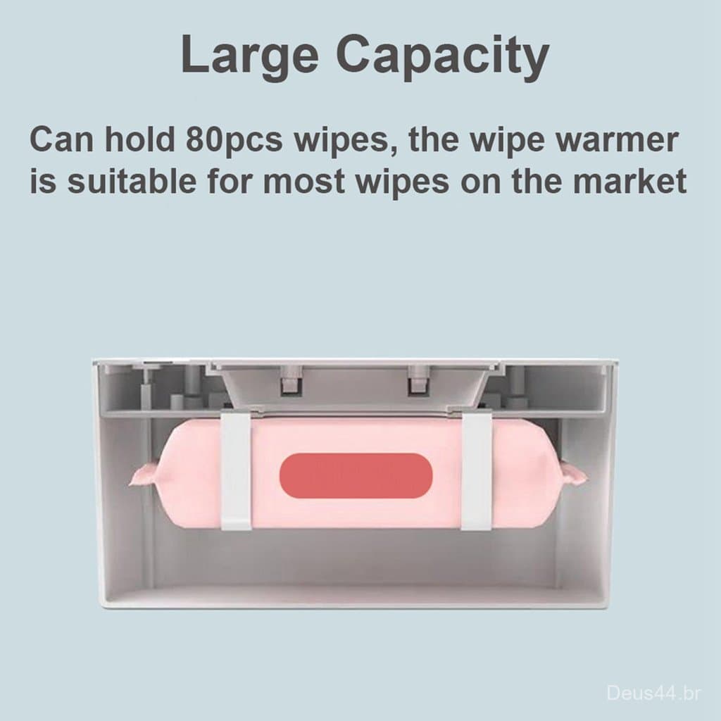 Aquecedor Lenço Umedecido Bebê USB 45°C Constante 80 Lenços Tampa Superior Portátil Silencioso Branco/Verde/Rosa（Enviar 