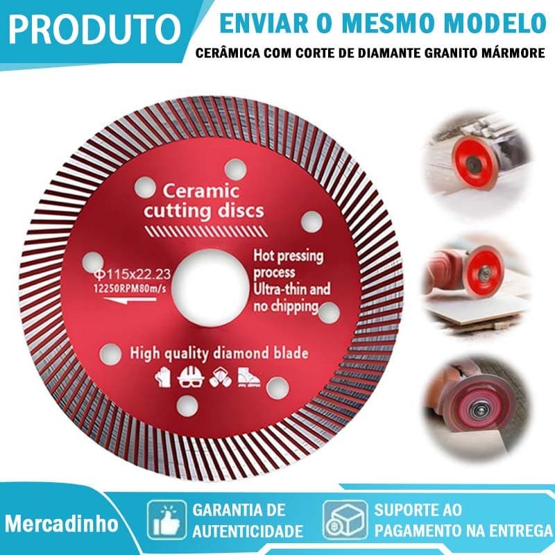 Kit2/3/5 Disco de Corte Diamantado Porcelanato 115mmx22mm/105x20mm - 1,4mm A qualidade Super Fino Diamantado