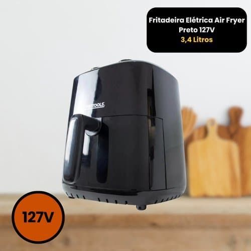 Fritadeira Elétrica Air Fryer 127V Capacidade 3,4L Cozinha Saudável Sem Óleo Prática Rápida Econômica Oferta Promoção