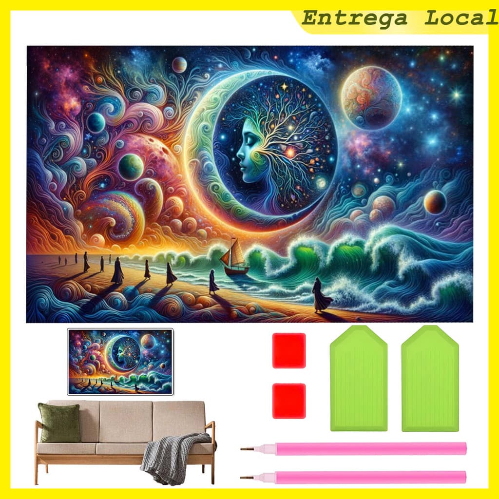 Pintura diamante 5D, pintura diamante 70x40cm, pintura diamante "Star Coast"