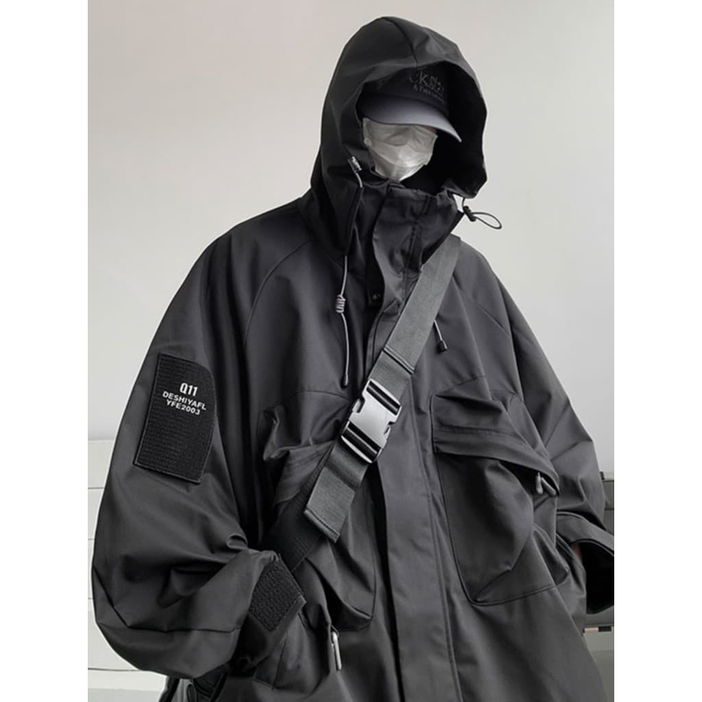 Jaqueta Samurai preta masculina estilo americano funcional gordo mais gordura plus Size macacão jaqueta ma1 jaqueta Bomb