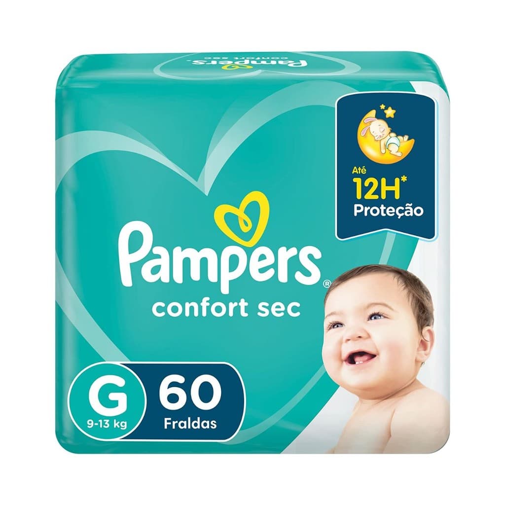 Fralda Pampers Confort Sec G Com 60 Unidades
