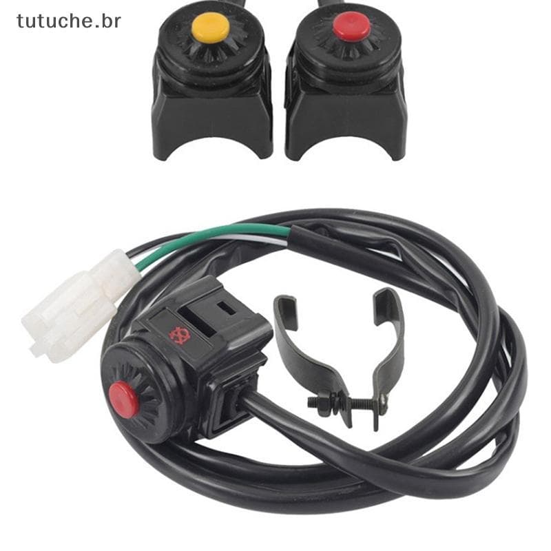 TU Universal ATV Motocicleta Duplo Esporte Sujeira Quad Start Chifre Matar Botão Interruptor De Parada Acessórios Moto B