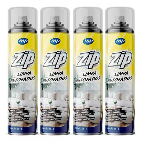 Limpa Estofados Zip 300ml spray higienizador manchas odores gorduras sofás tapetes automotivos