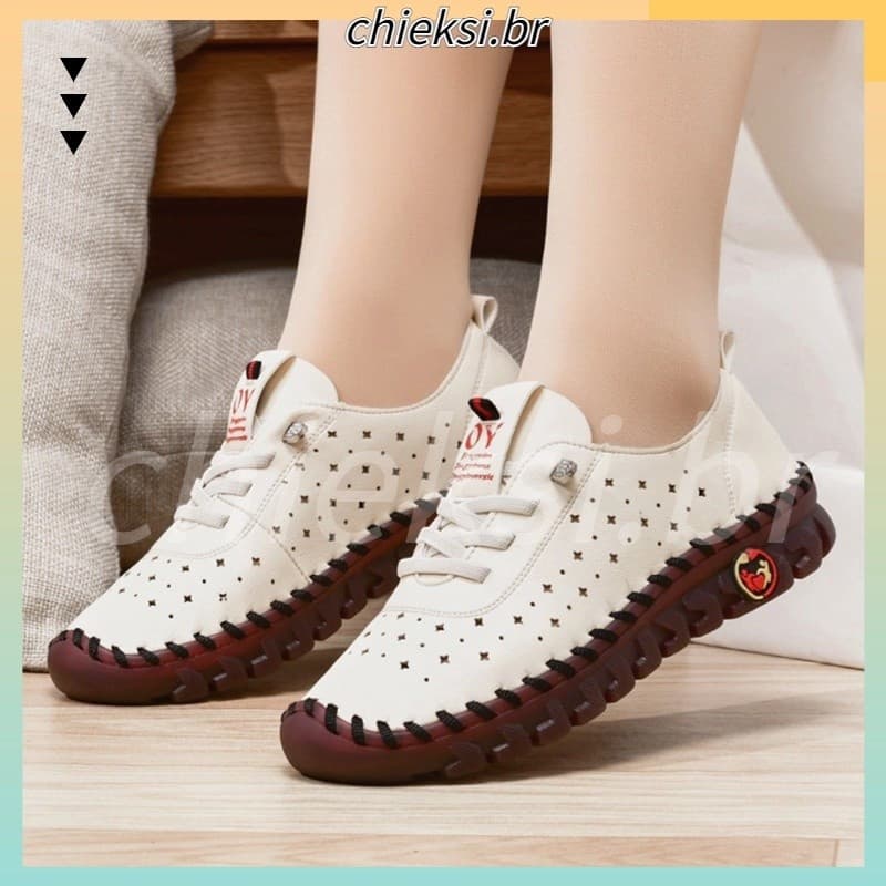 Tênis De Plataforma Ortopédica Feminina Malha Elástica Moda Casual Confortável Sapatos De Caminhada 2374