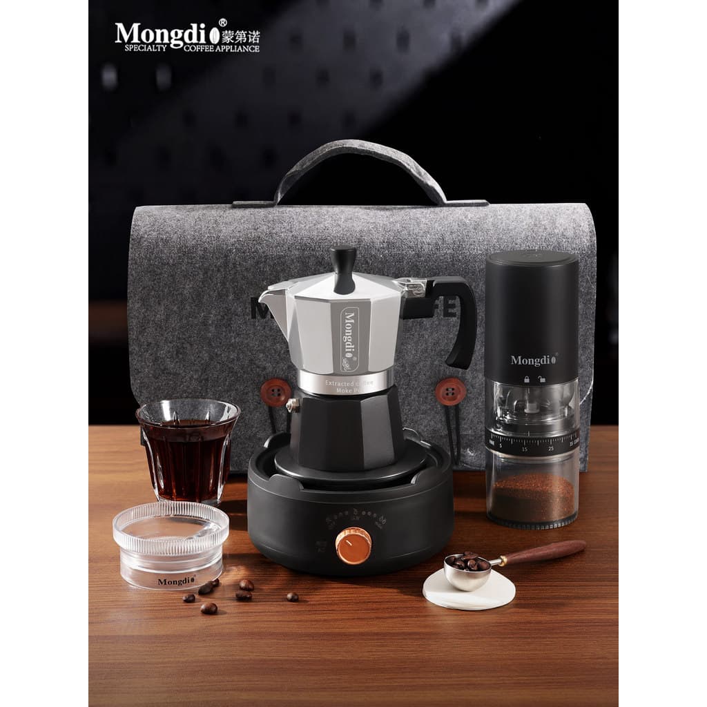 Mongdio Mongdio Conjunto de cafeteira Moka com válvula dupla Máquina de café expresso doméstica para fazer cafeteira Bol