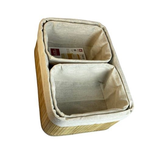 Kit 3 Cesto Organizadores Bambu Sustentável Organizador Casa Banheiro Sala Cozinha