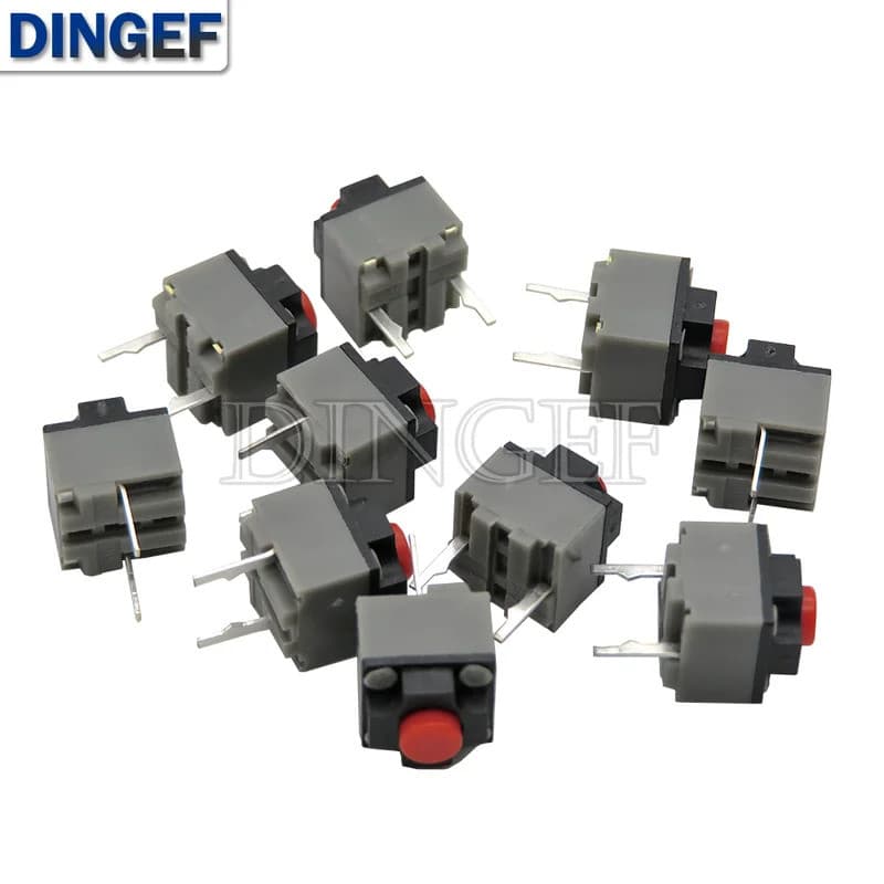10 Peças Botão Kailh 6*6*7.3, Interruptor para Mouse Sem Fio e Mouse Com Fio, Micro Interruptor 6X