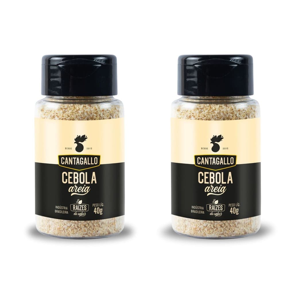 Kit 2 Tempero Cebola Areia CantaGallo 40g - Cebola Pura Desidratada sem Glúten Tempero