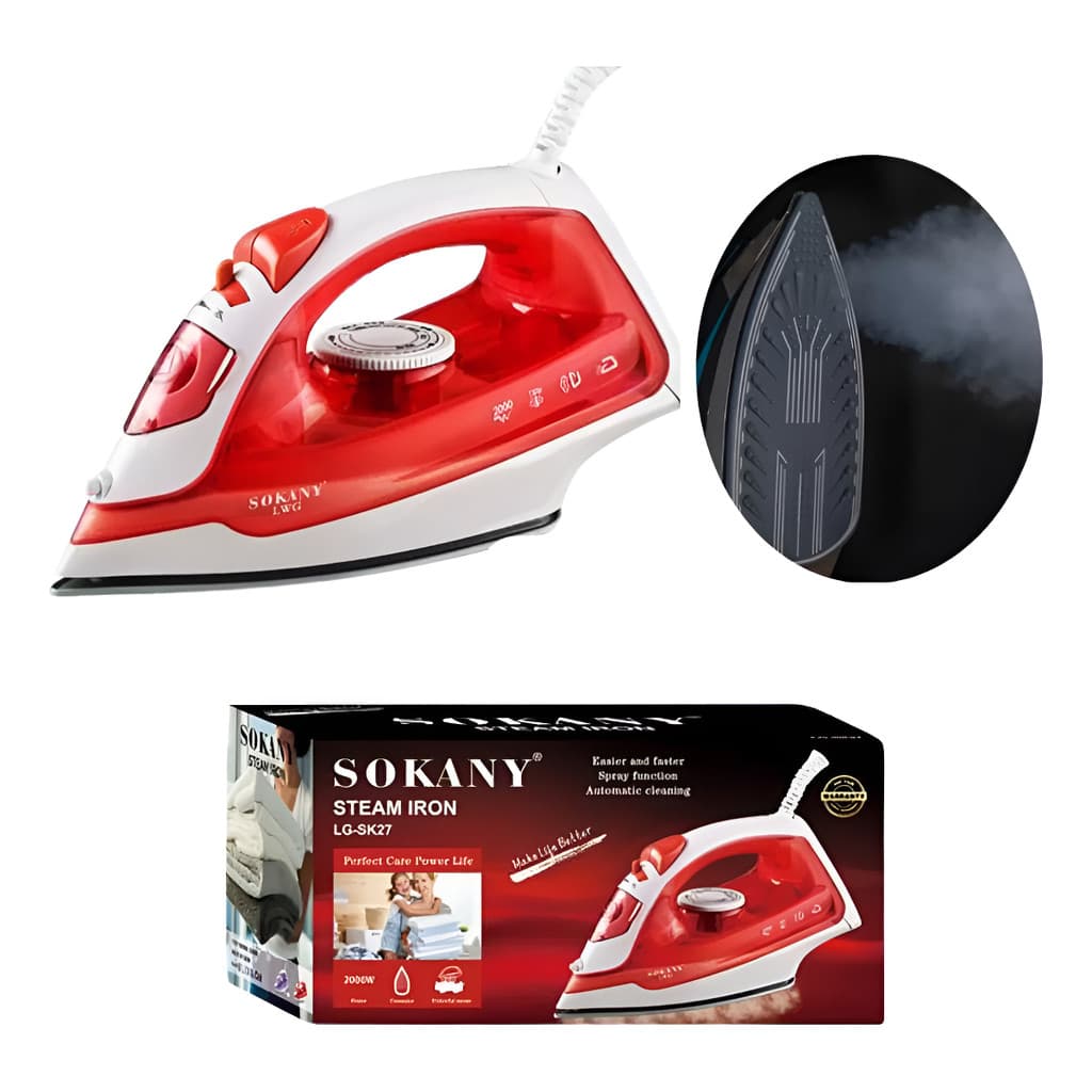 Ferro de Passar a Vapor Sokany LG-SK27-1 2000W – Alta Potência 110V
