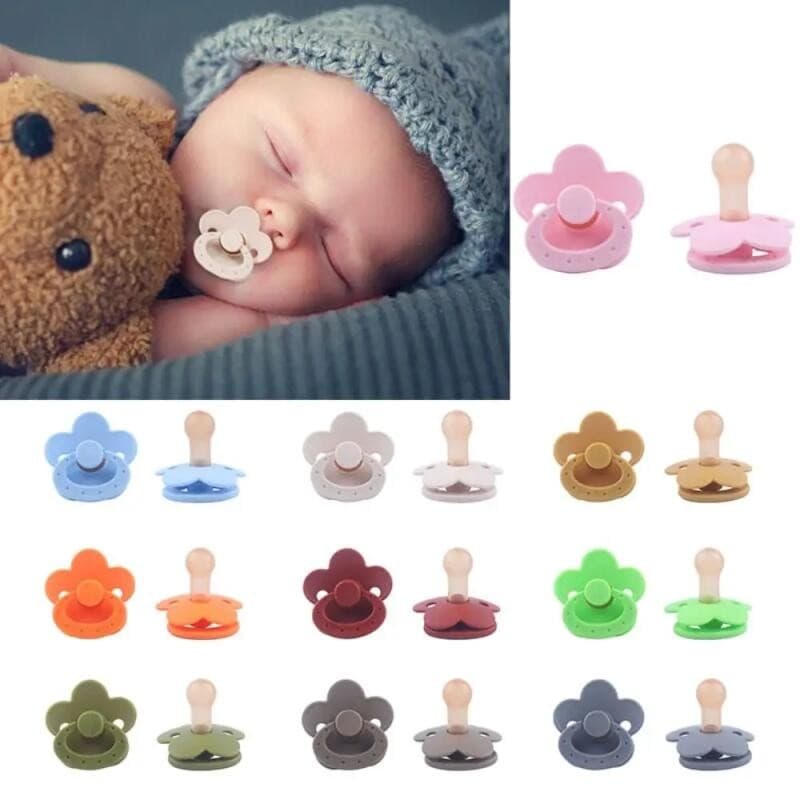 Chupeta em forma de flor, acessórios para amamentação, chupeta de silicone de grau alimentício para bebês, chupeta para 