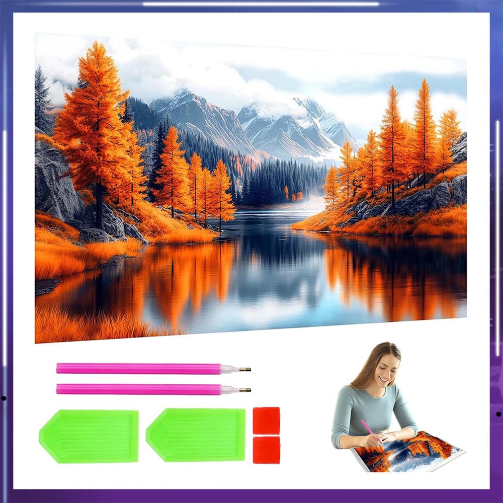 Kit Pintura Diamante 5D 70x40cm Superfície Grande – Quadrado Brilhante, para Casa e Escritório, Hot Sale