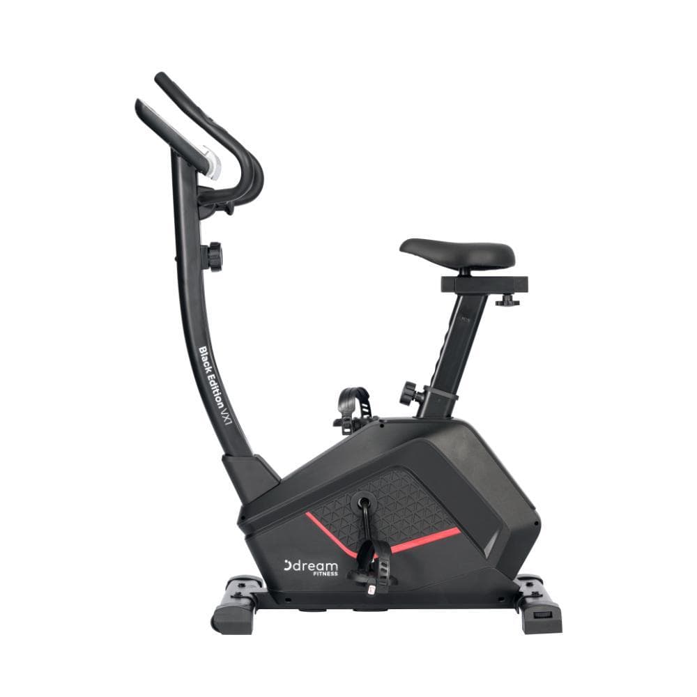 Bicicleta Ergométrica Vertical Black Edition VX1 Preta e Vermelha - Dream Fitness