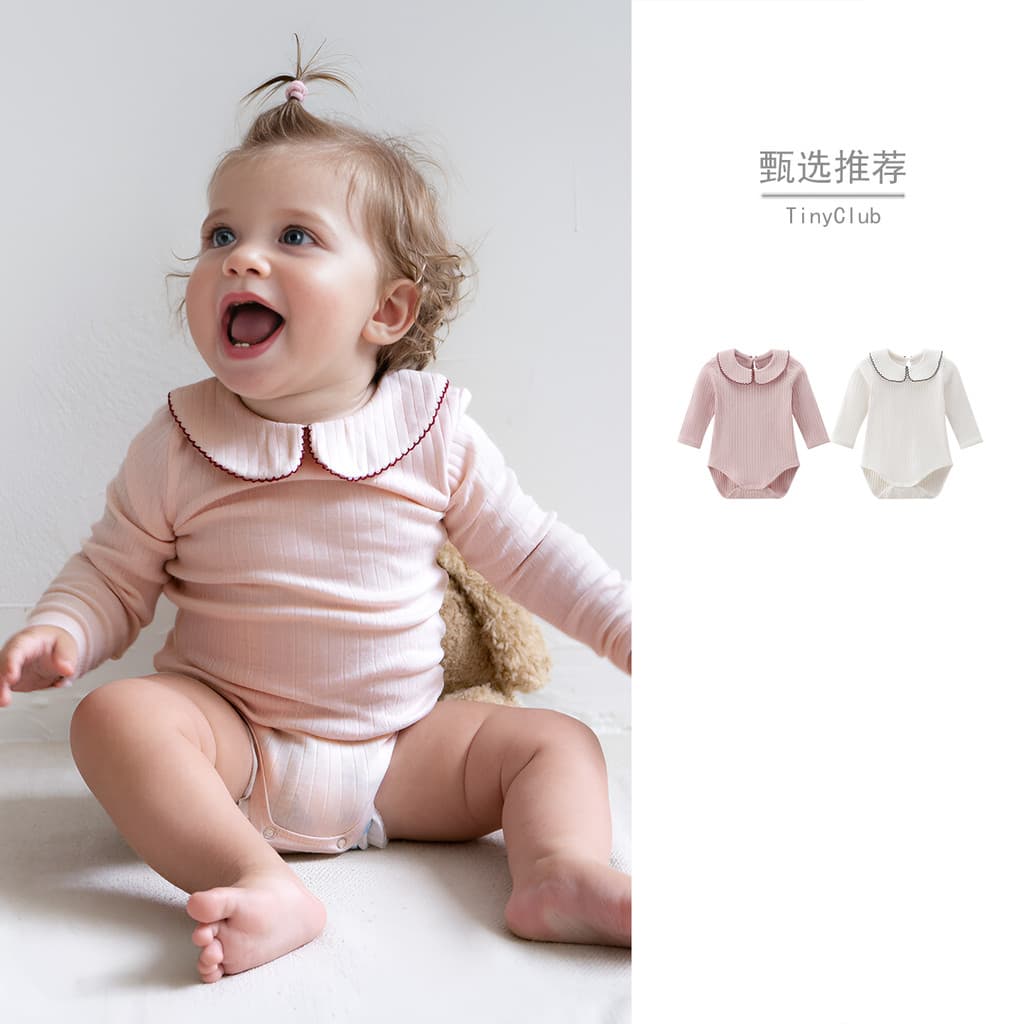 Primavera novo estilo roupas de bebê primavera roupas bebê menina manga comprida macacão junho-dezembro bebê princesa es