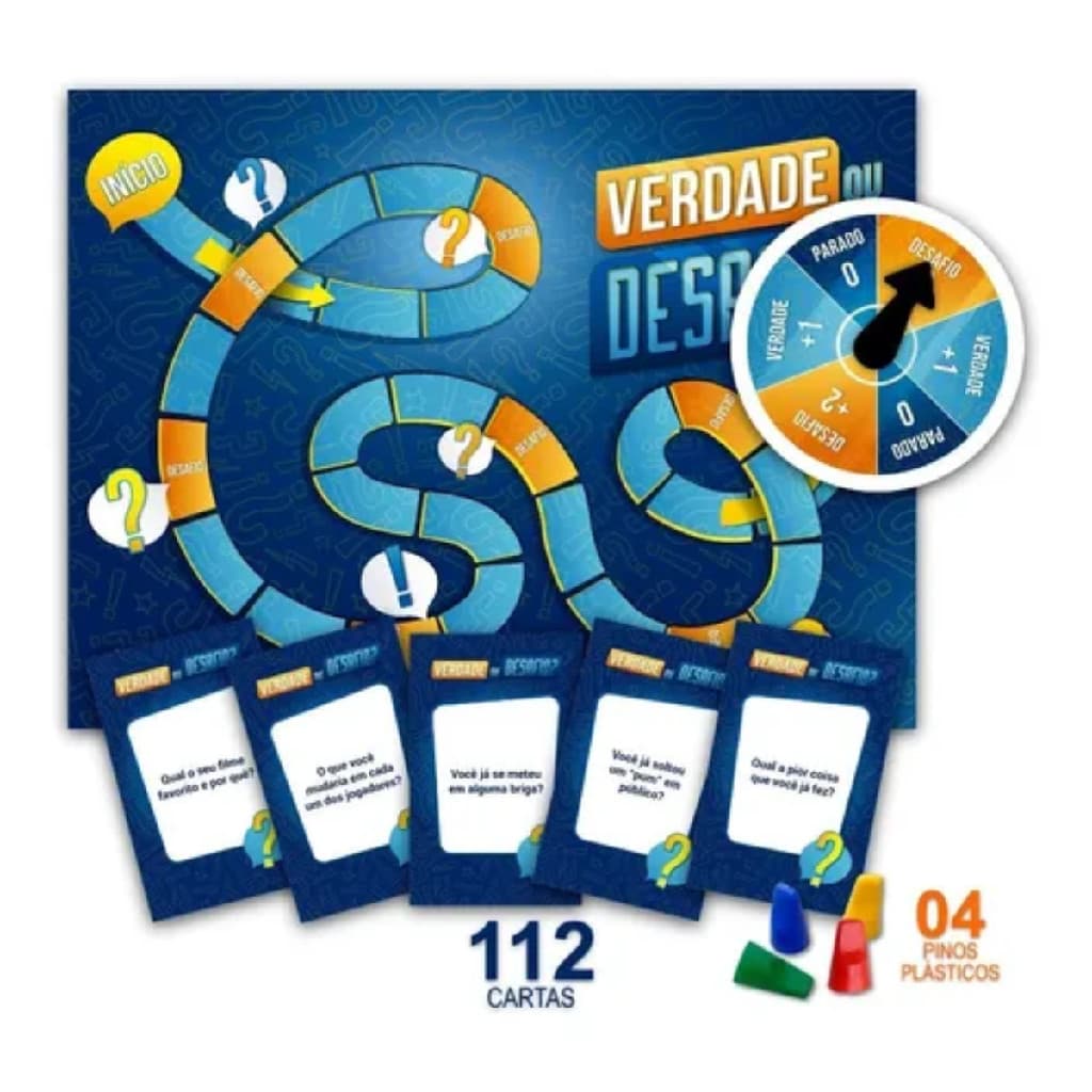 Verdade ou Desafio Jogo de Tabuleiro com Cartas para Crainca e Família Brinquedo Divertido