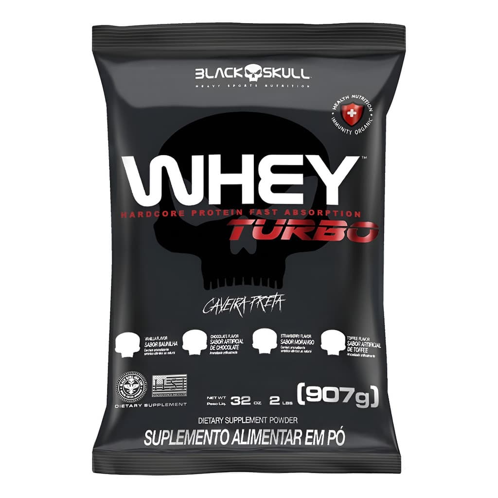 Whey Protein Concentrado Turbo - 907g - Black Skull - Chocolate
