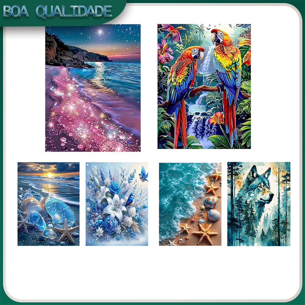 Diamante Art Pintura Diamante 5D Pintura De Diamante Pintura Diy 5D Diamante Quadrado Com 40x30cm Animais Marinhos