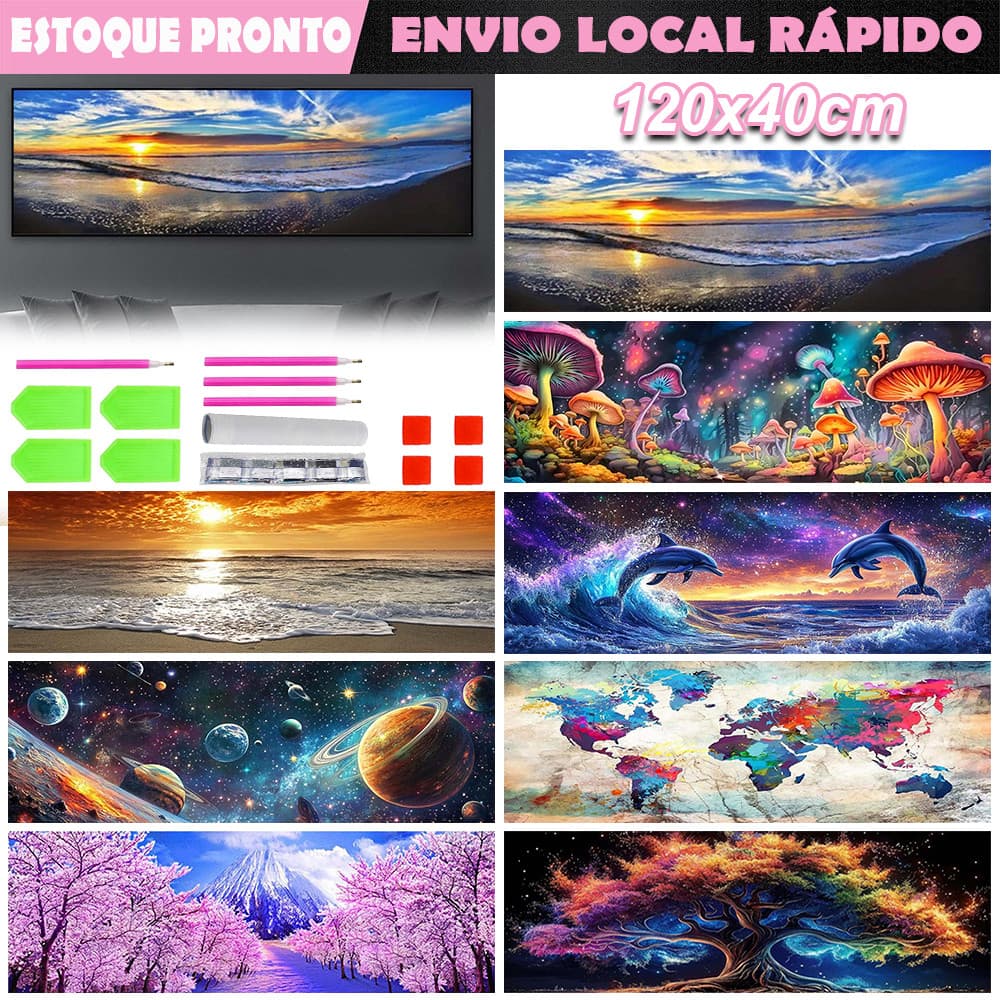 Diamante Redondo pintura de diamante 5D faça você mesmo de diamante pintura de diamante bordado artesanato 120x40cm