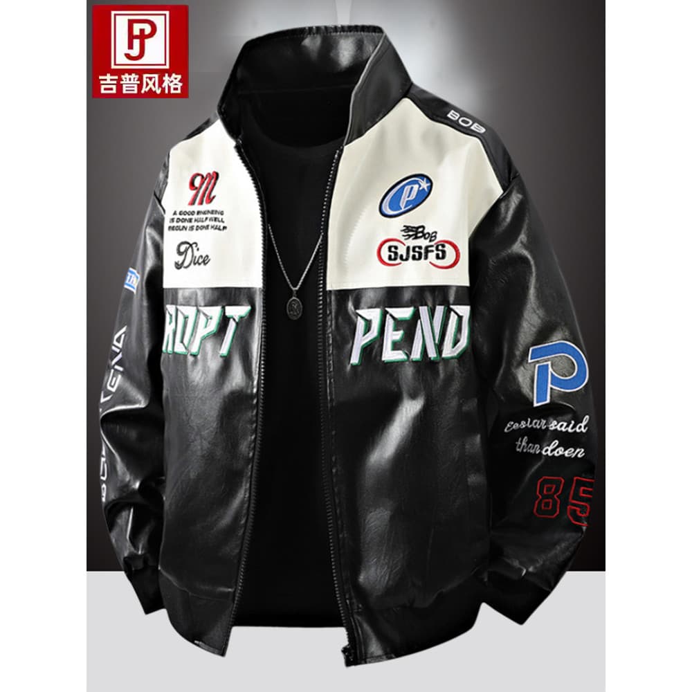 Haining jaqueta de couro masculina forro de lã engrossado roupas de motocicleta jaqueta de couro masculina primavera out