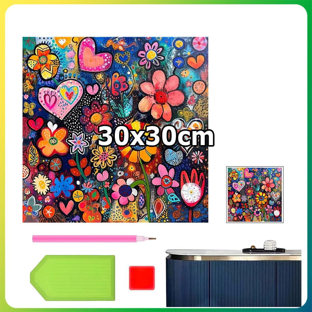 30x30cm colorido flor sonho quadrado pintura diamante DIY pintura artesanal 5D diamante ponto pintura decoração para cas