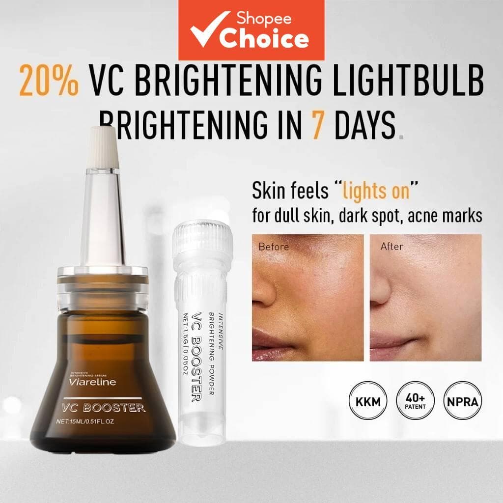  Compre 1 Leve 2 - SÉRUM VIARELINE VC Lightbulb – Sérum de Vitamina C Intensiva Clareador para Pele Radiante
