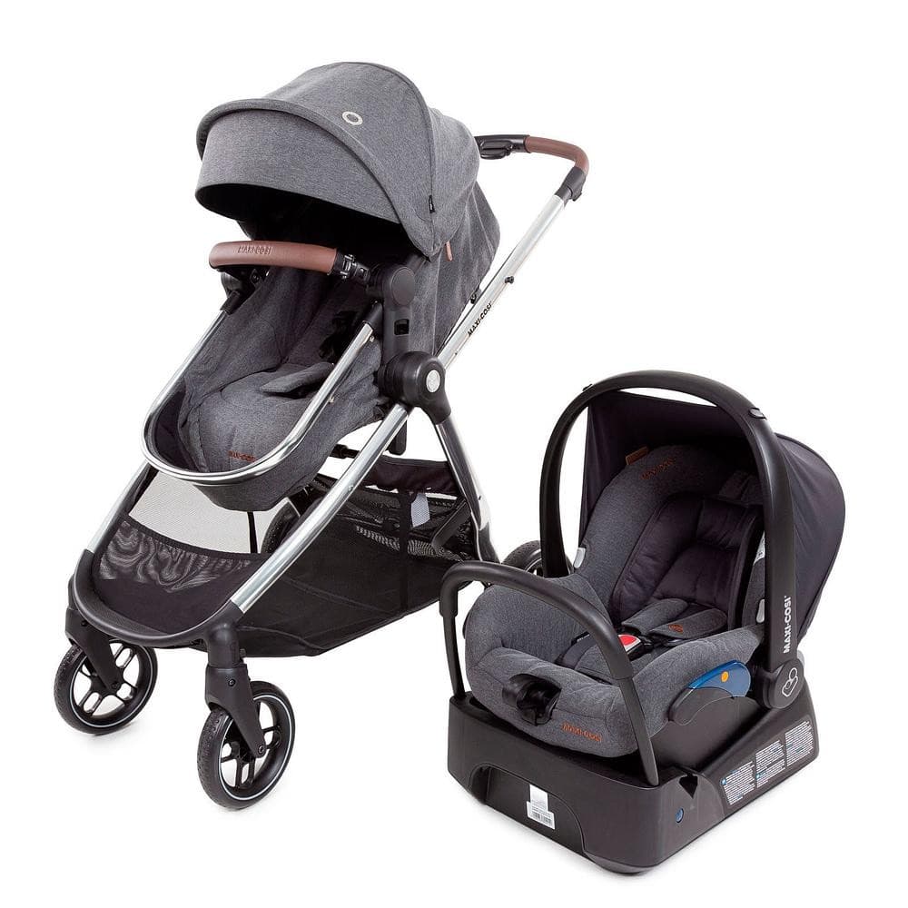 Carrinho com Bebê Conforto e Base Anna³ Luxe Maxi Cosi Travel Sytem Trio 0-22kg Twillic Grey