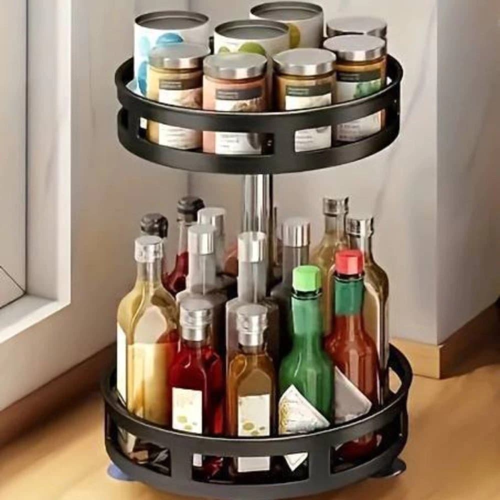 Organizador Multiuso Giratório 360° Porta Produtos Tempero Organizador Cozinha Banheiro