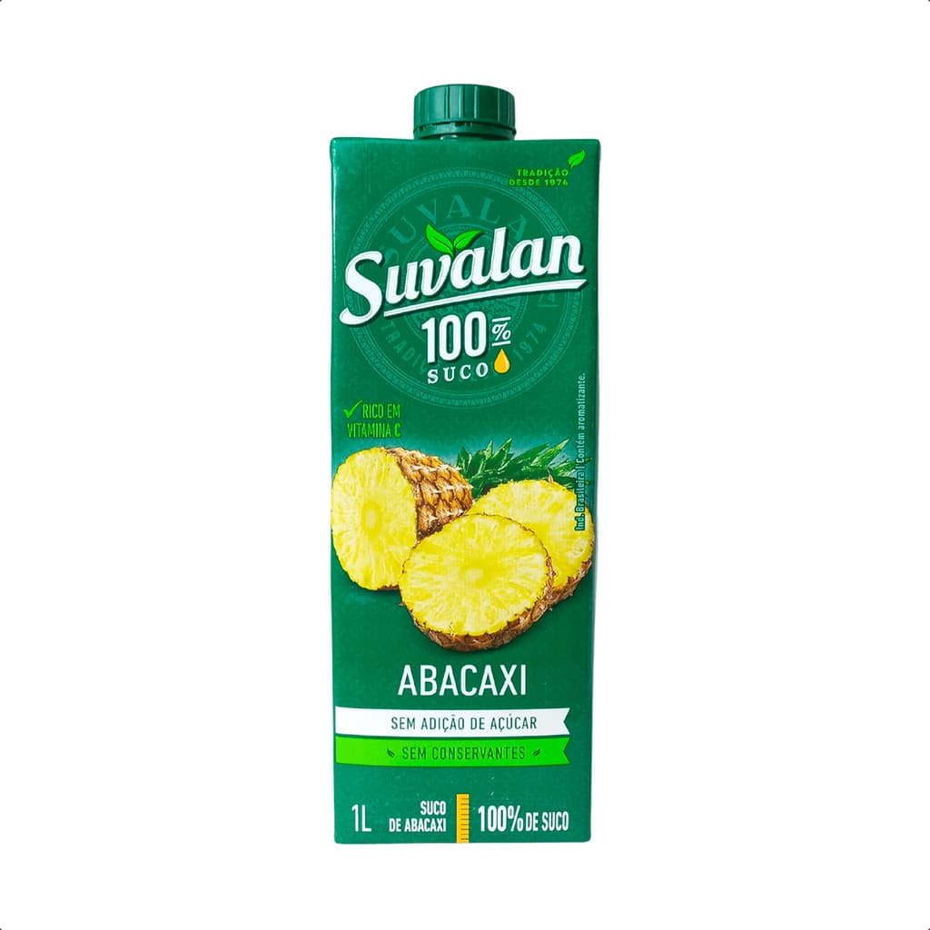 Suco Suvalan Abacaxi 1L Integral Sem Adição De Açúcar