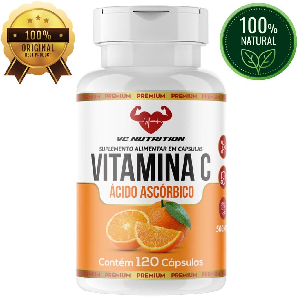 Vitamina C 500 mg 120 cápsulas – suplemento imunidade
