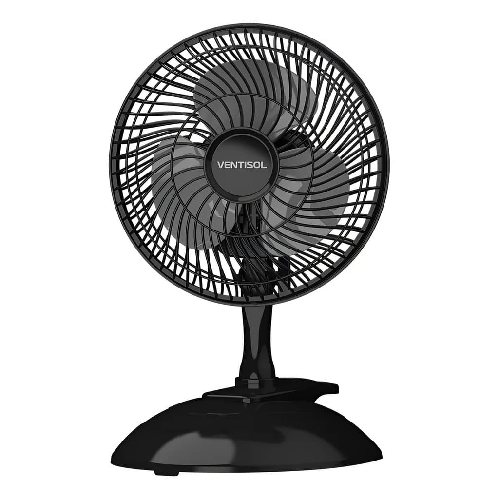 Micro Ventilador Mini 20cm Black Turbo 3pás Ventisol 127v