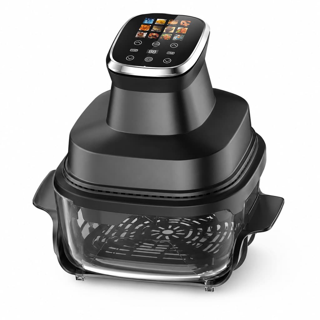 Fritadeira Air Fryer 1500W Uranyx Sem Óleo Tela Touch 4L Recipiente de Vidro 110v 220v