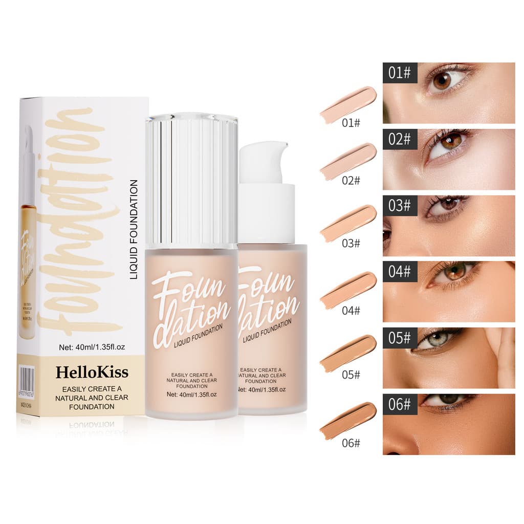 [Estoque pronto] Hellokiss Base Líquida Serviço Transparente Maquiagem Natural Segurando Base Líquida Fosca Maquiagem WJ