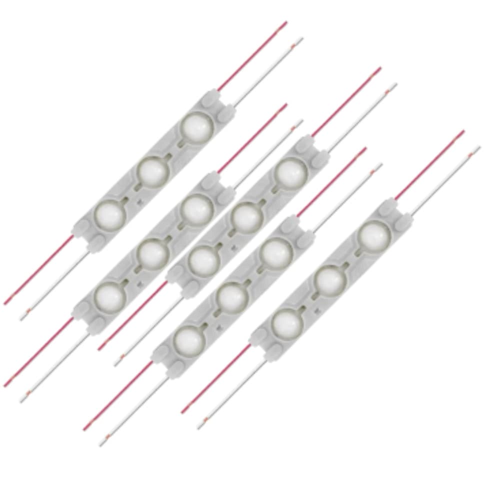KIT 5 BARRAS LED 3 LEDS 3000K BRANCO QUENTE PARA LUMINARIAS PAINEIS E ILUMINACAO