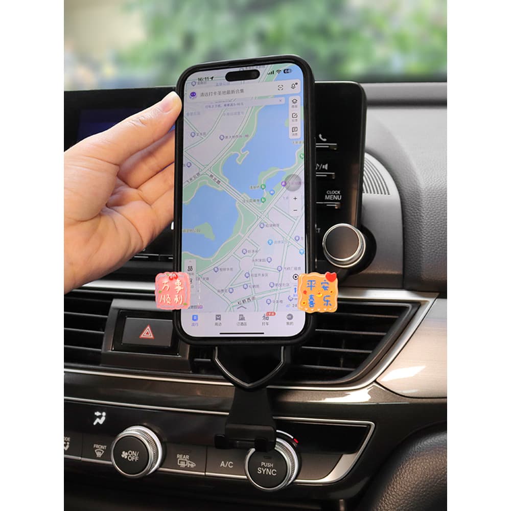 Suporte do telefone do carro 2025 novo estilo Anti-vibração fixo bonito dos desenhos animados saída de ar do carro quadr