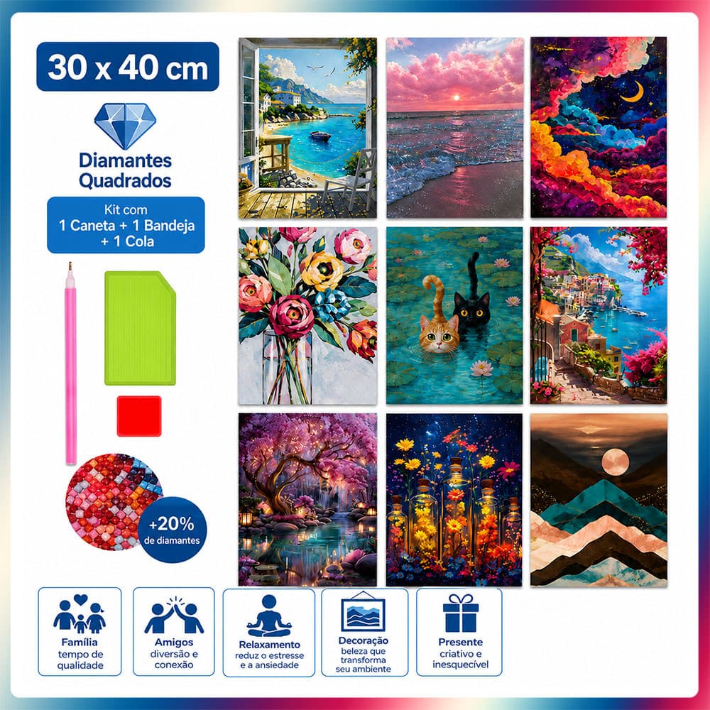 30x40 Kit artesanato ponto diamante quadrado 5D pintura decorativa para parede presente criativo para amigas familiares