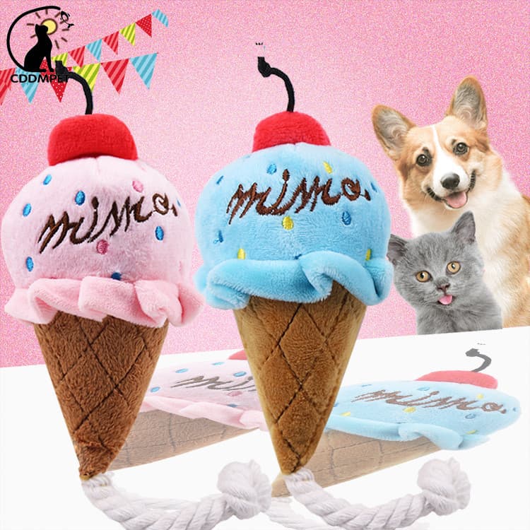 Brinquedo Para Cachorro De Estimação Gato Estridente Engraçado Formato De Sorvete Brinquedos