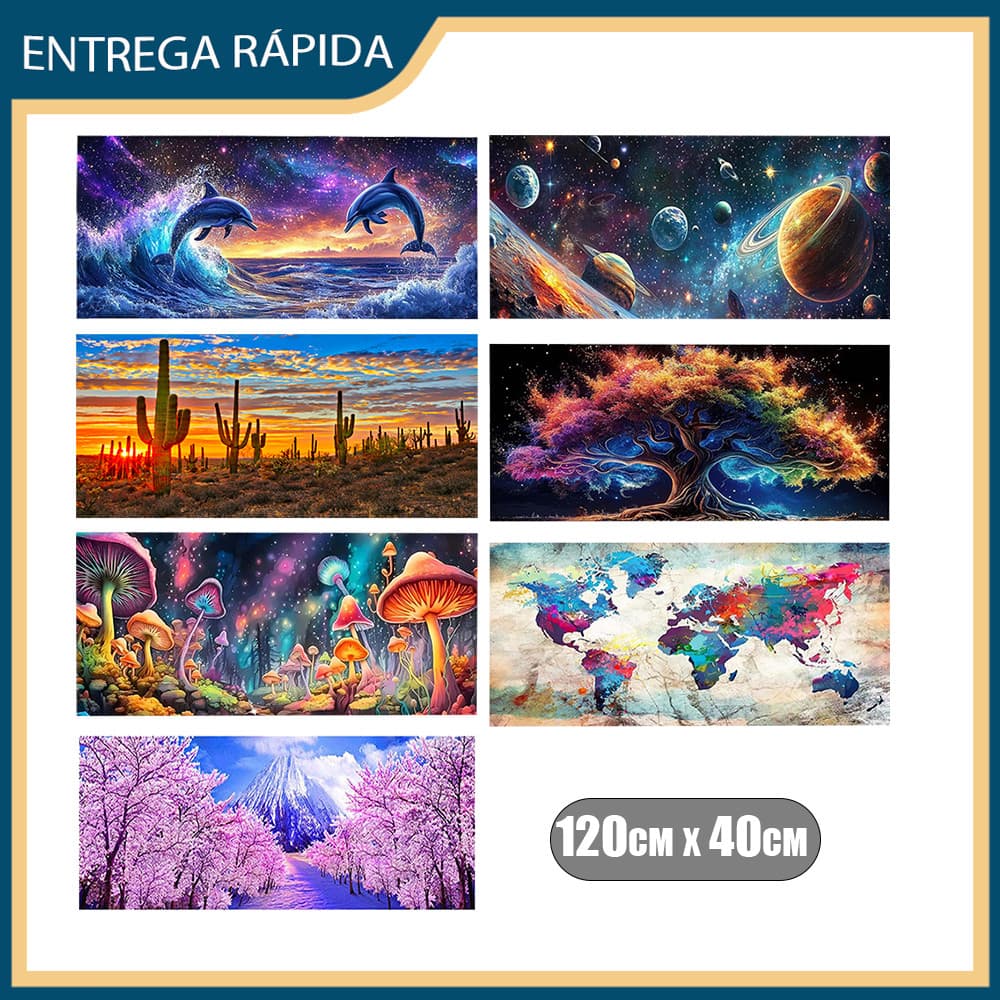 Pintura Diamante 5D Pintura De Diamante De Pintura Com Diamante Para Adultos Redondos 5D Decoração Diamond Art 120x40cm