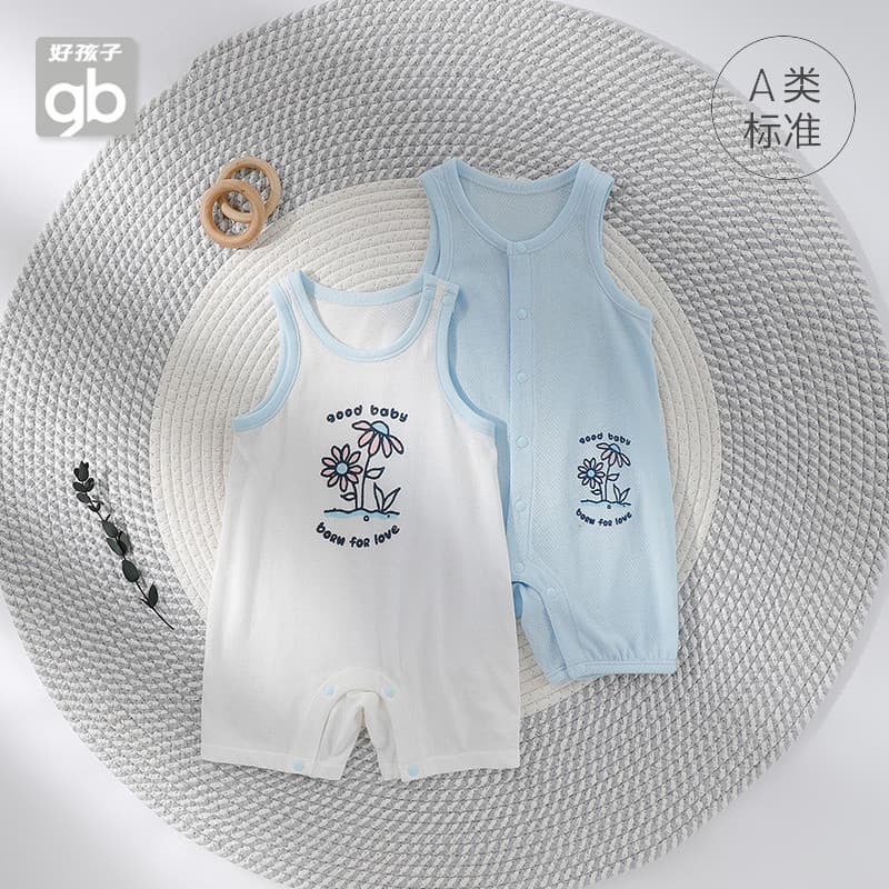 Boa criança recém-nascido macacão verão roupas de bebê sem mangas estilo fino bebê menino menina macacão de bebê