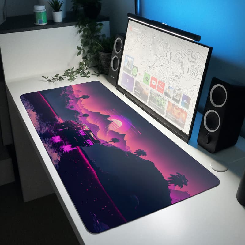 Mousepad Gamer 80x30 Vapowaze Glitch Art Para Jogos Notebook Computador E Setup Completo Gamer Mouse Pad Grande RGB
