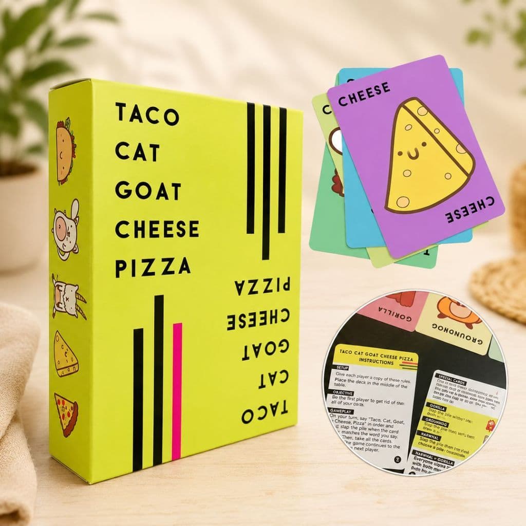 Taco Cat Goat Cheese Pizza Jogo de Cartas Jogo Rápido e Divertido para Família e Amigos 3 a 8 Jogadores