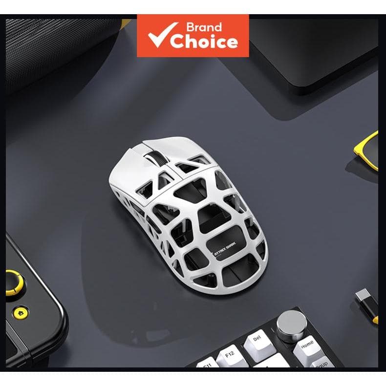 Mouse Gamer Sem Fio de Liga de Magnésio Ultraleve ATTACK SHARK R3 46g PAW3395 26000DPI Tri-Modo Bluetooth 2.4G com fio