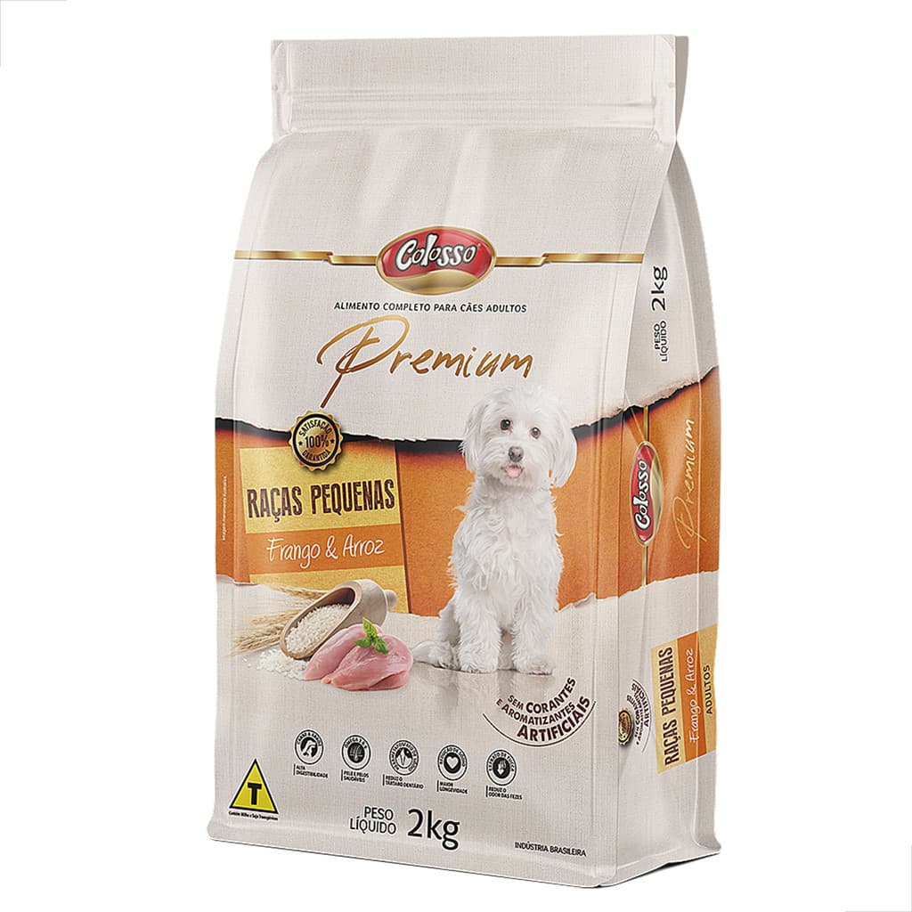 Ração Cachorro Raças Pequenas RaçaoPremium Frango Arroz 2kg