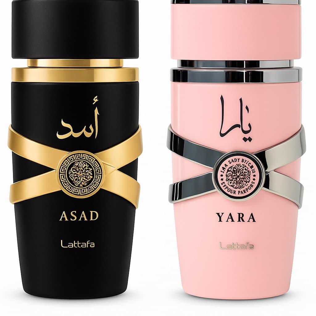 Kit de 1 Até 2 Perfumes Importados Árabe 100ml ASAD Masculino + YARA Feminino Alta Fixação Longa Duração