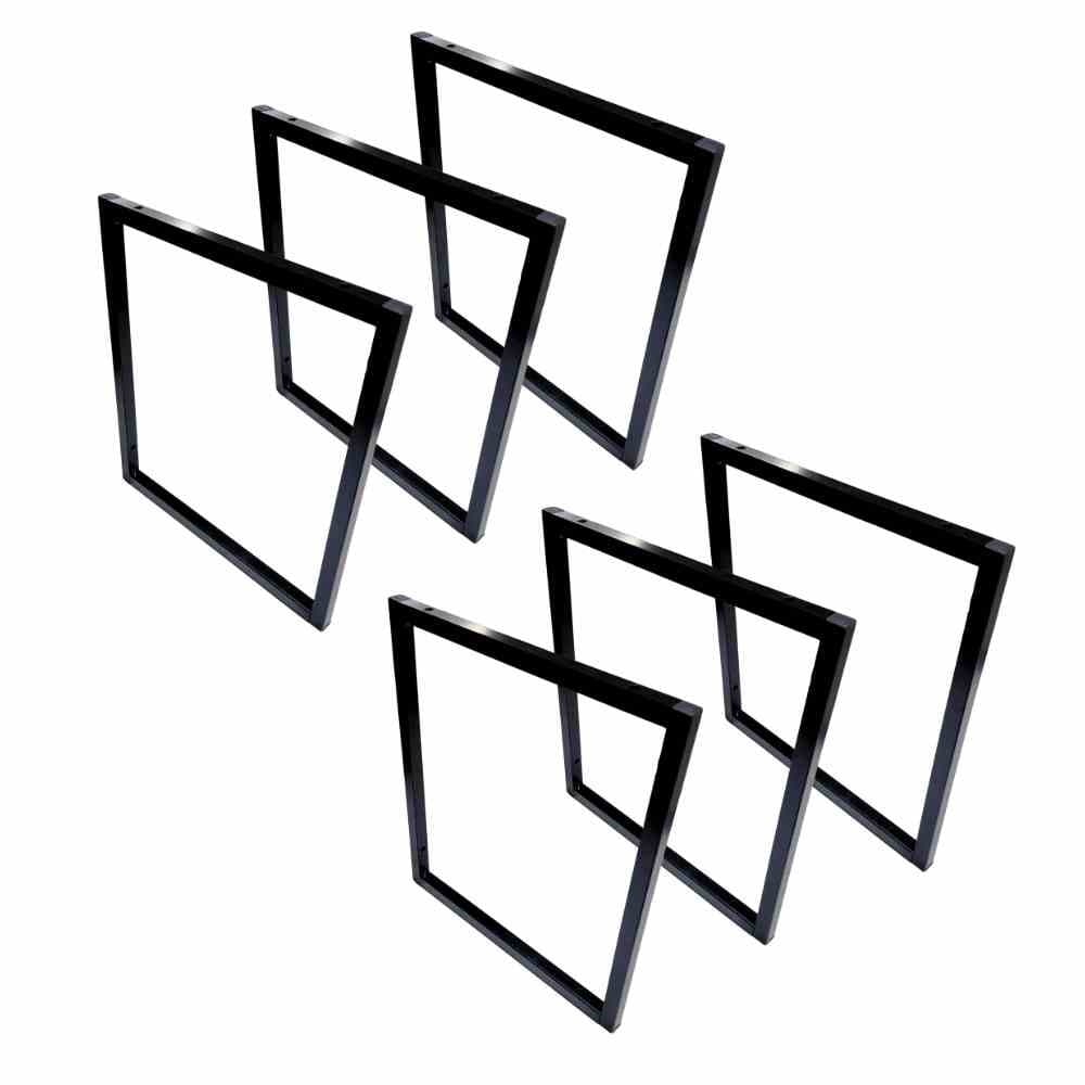 Suporte de Metalon Quadrada para Prateleira 15X15 mm Estilo Industrial de Parede Teto 32,7X29cm Preto - Kit com 6