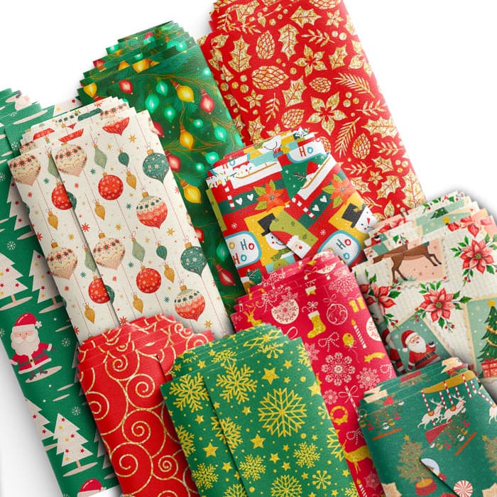 Tecido Tricoline Estampado Estampas Natal Variadas Papai Noel Natalino Costura Patchwork Pano DIY