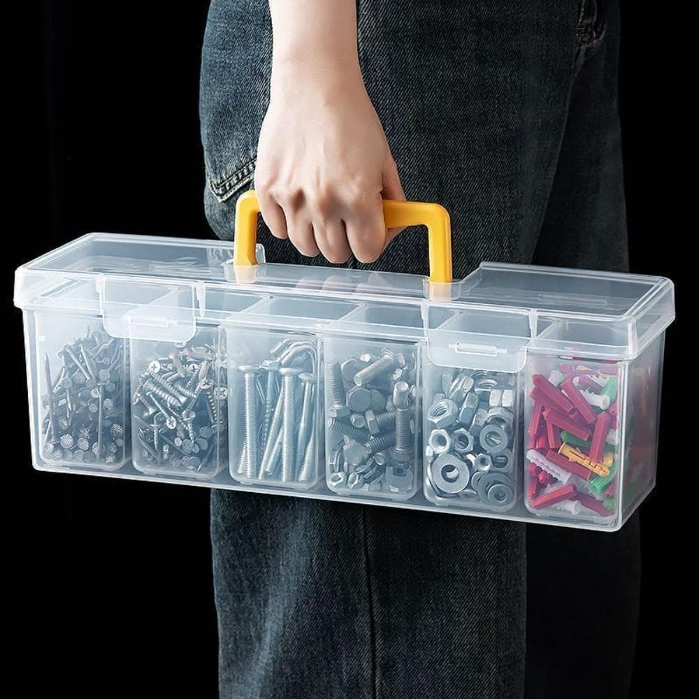 TEVO Conjunto De Caixa De Armazenamento De Peças De Ferramentas , 7 , À Prova D'água , 6 Caixas Pequenas , 1 Grande , Or