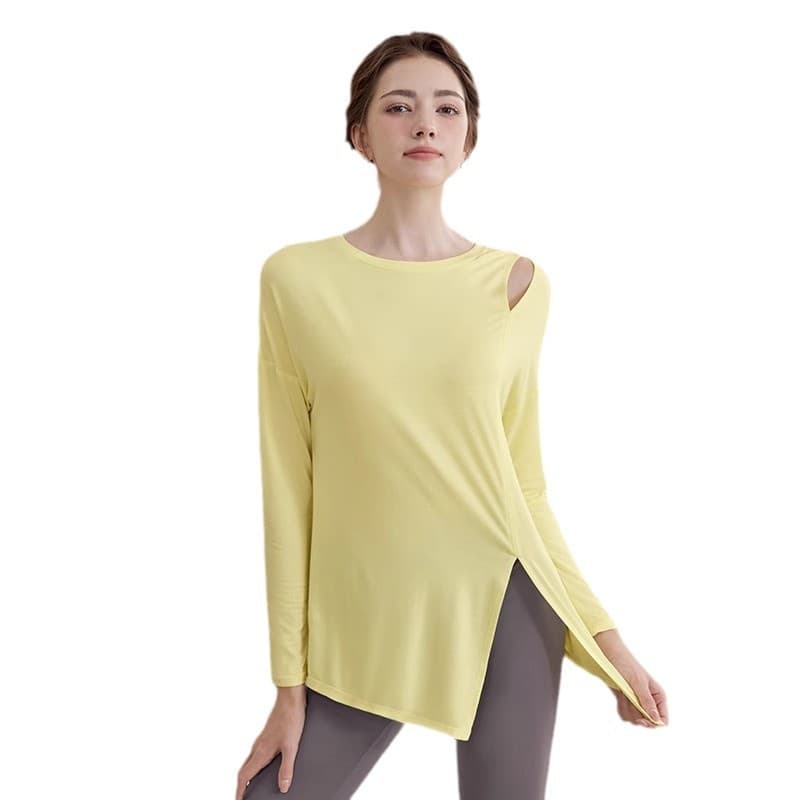 Roupas de Yoga femininas 2024 outono inverno novo estilo solto treinamento Pilates roupas de Fitness manga longa solta e