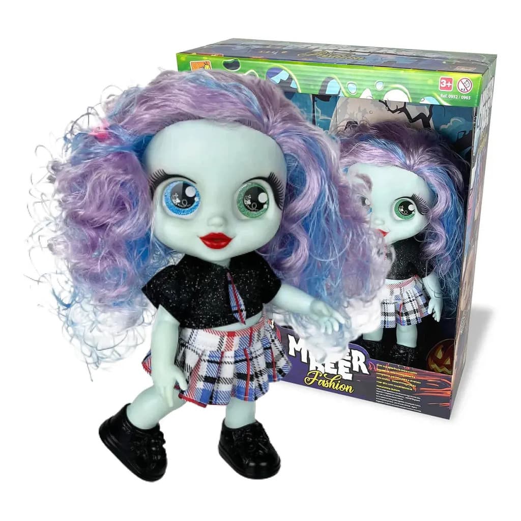 Boneca Monster Bee Fran Com Cabelos Coloridos Articulada