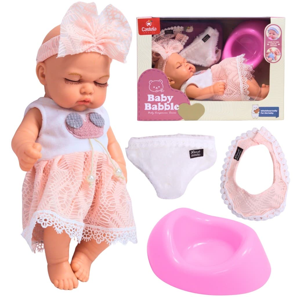 Boneca Bebê Reborn Dormindo Articulada Com Acessórios - Castela