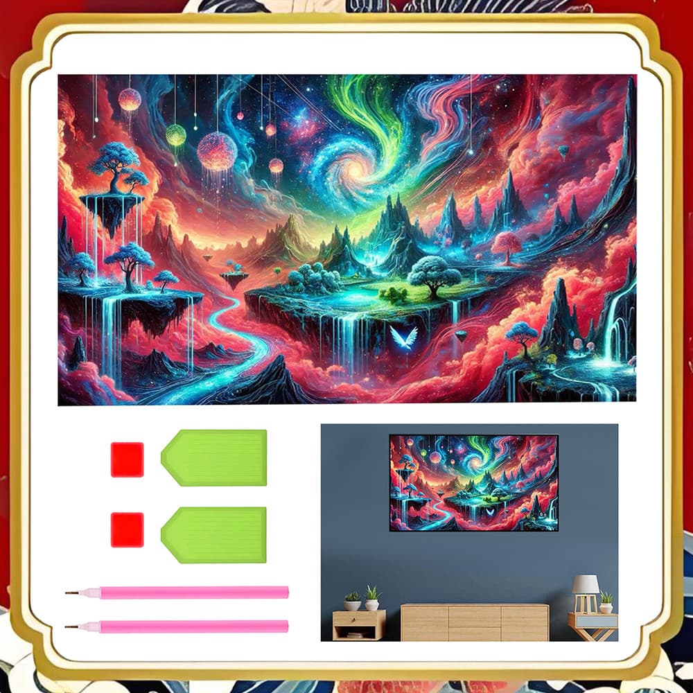 40 x 70 cm, Conjunto de Decoração de parede para casa quadrados pintura diamante Ilha Vazia arte diamante 5D DIY
